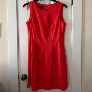 Red Dress Fit and Flare Size 18 Sleeveless Career Cocktail Midi Date Wedding